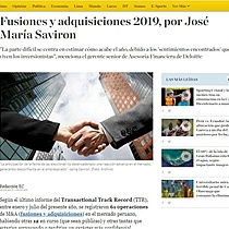 Fusiones y adquisiciones 2019, por Jos Mara Saviron